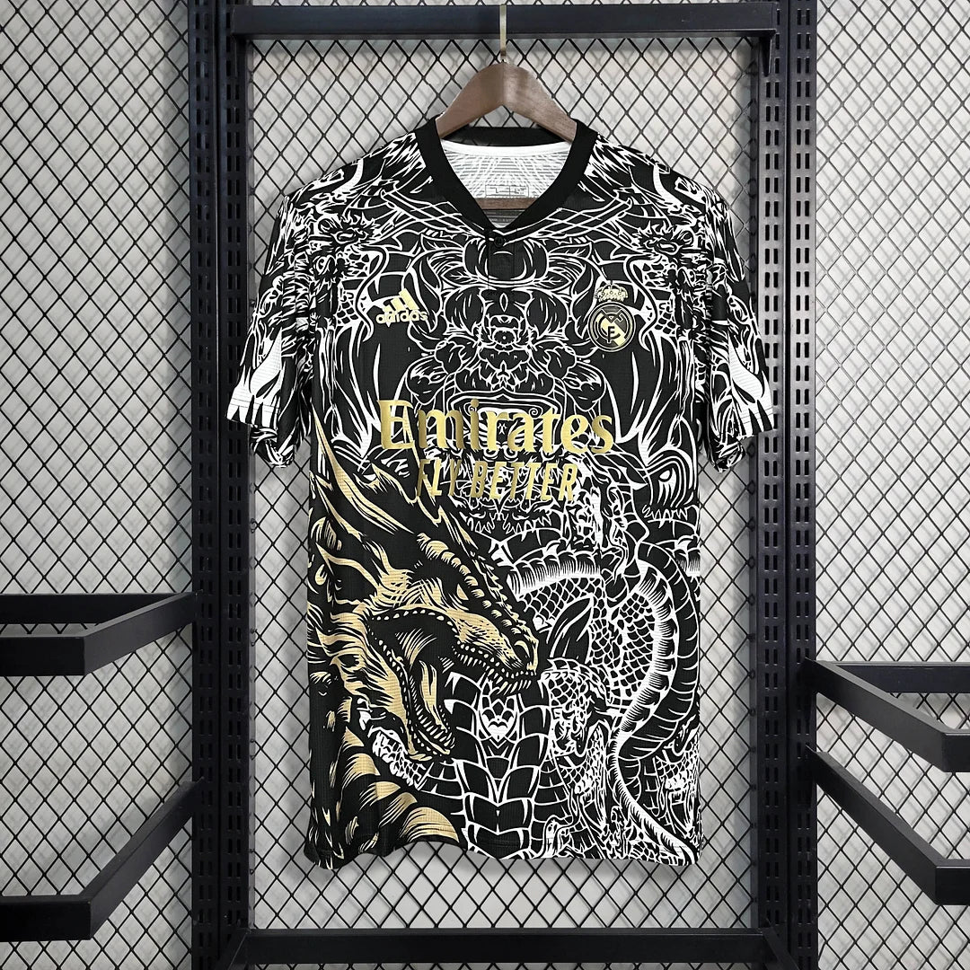 Real Madrid 2023 Gold Dragon Special Shirt