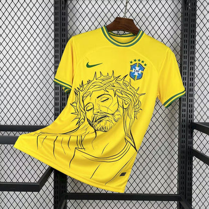 Brazil 2025 Jesus Christ Special Yellow Shirt
