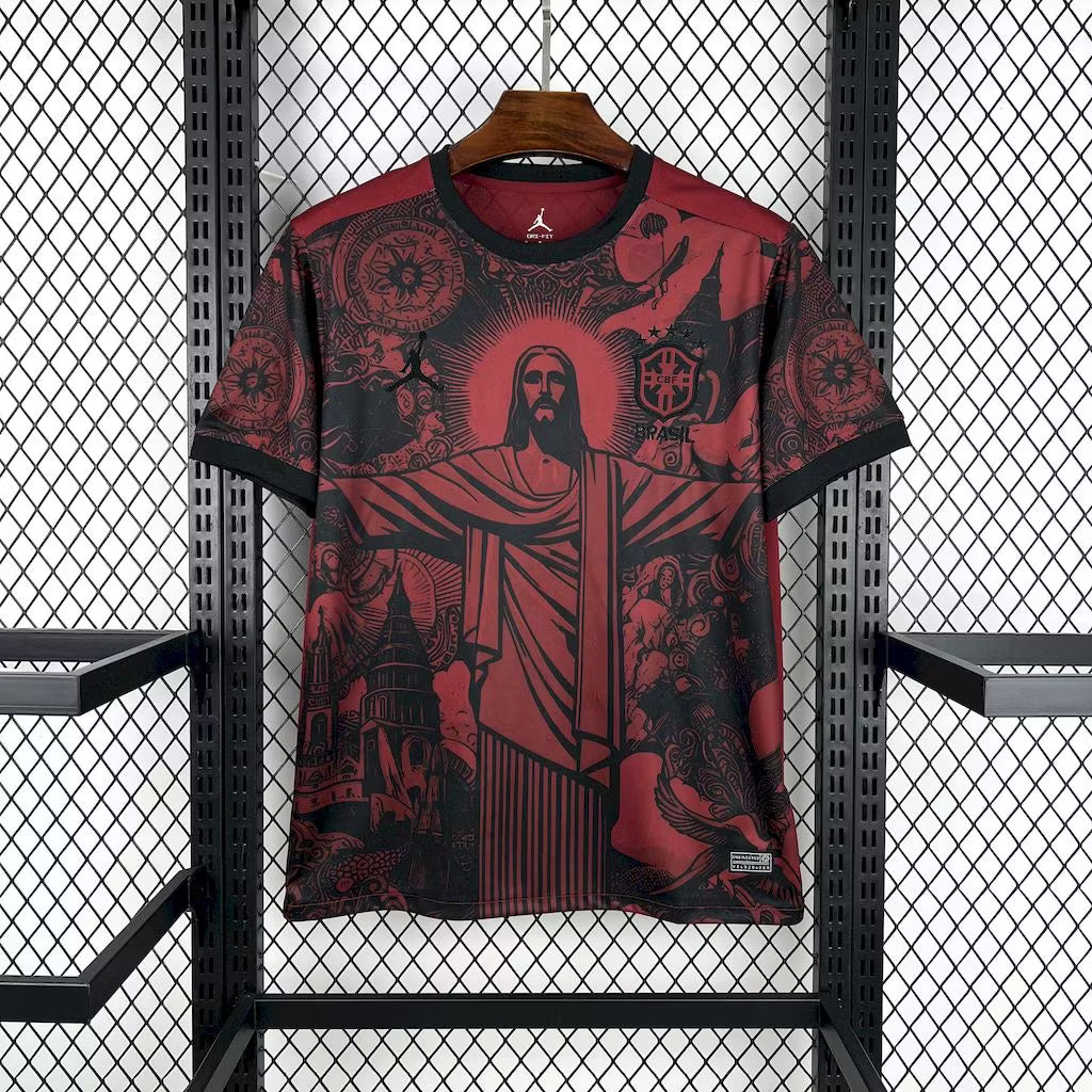 Brazil 2025 Jesus Special Edition Shadow Red Shirt