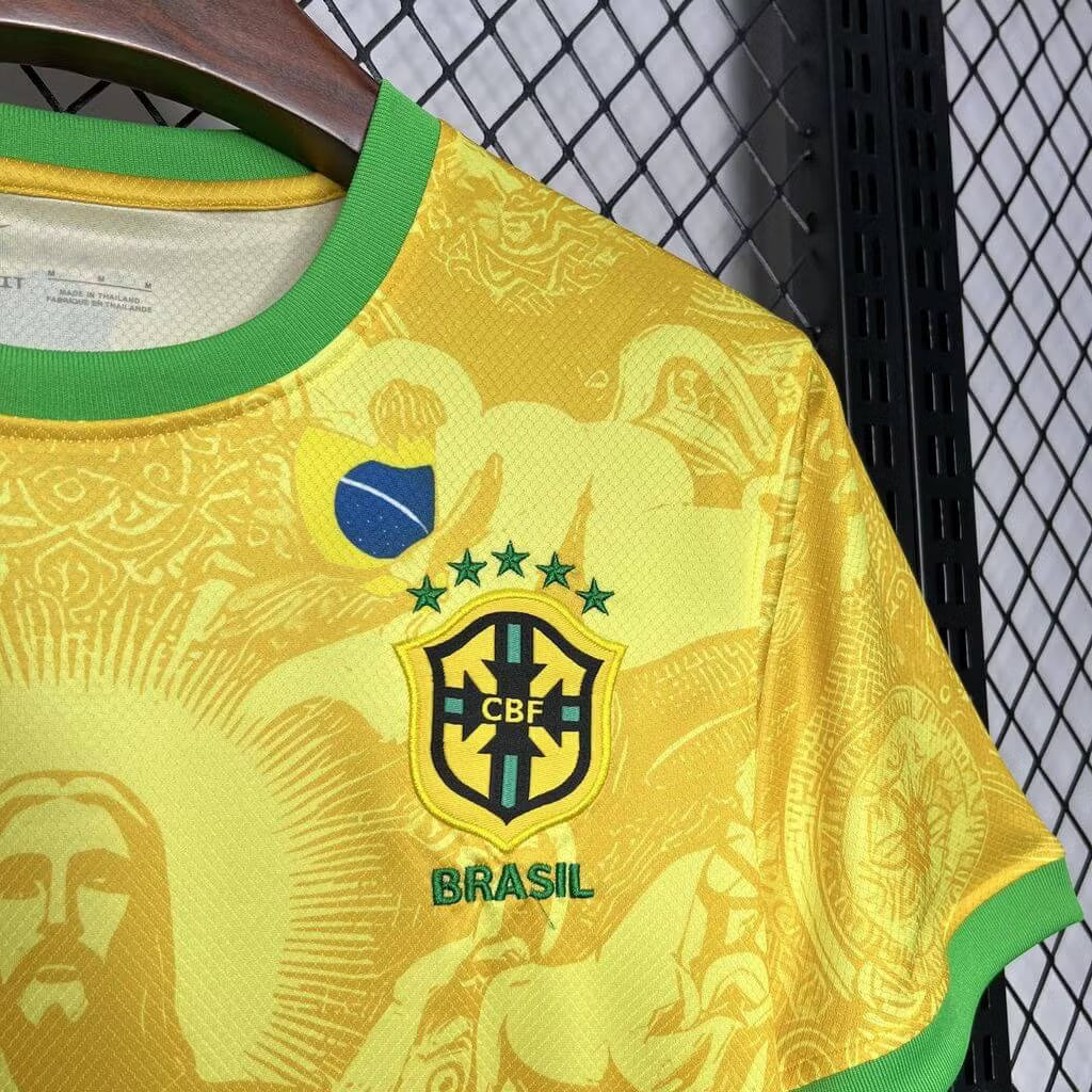 Brazil 2025 Jesus Special Edition Yellow Shirt