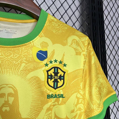 Brazil 2025 Jesus Special Edition Yellow Shirt