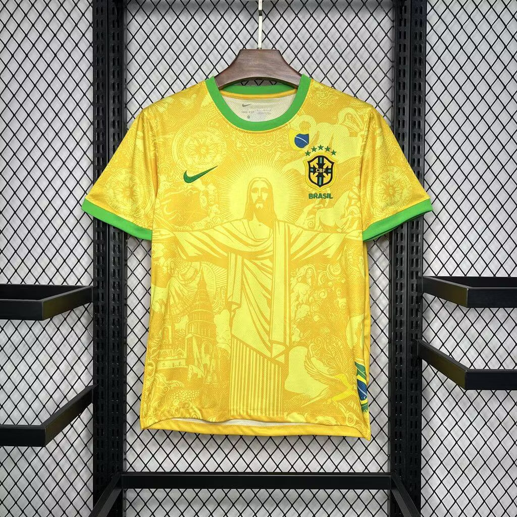 Brazil 2025 Jesus Special Edition Yellow Shirt