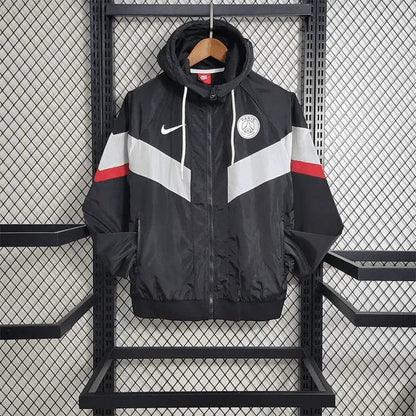 PSG 2023 Windbreaker Black And White Jersey