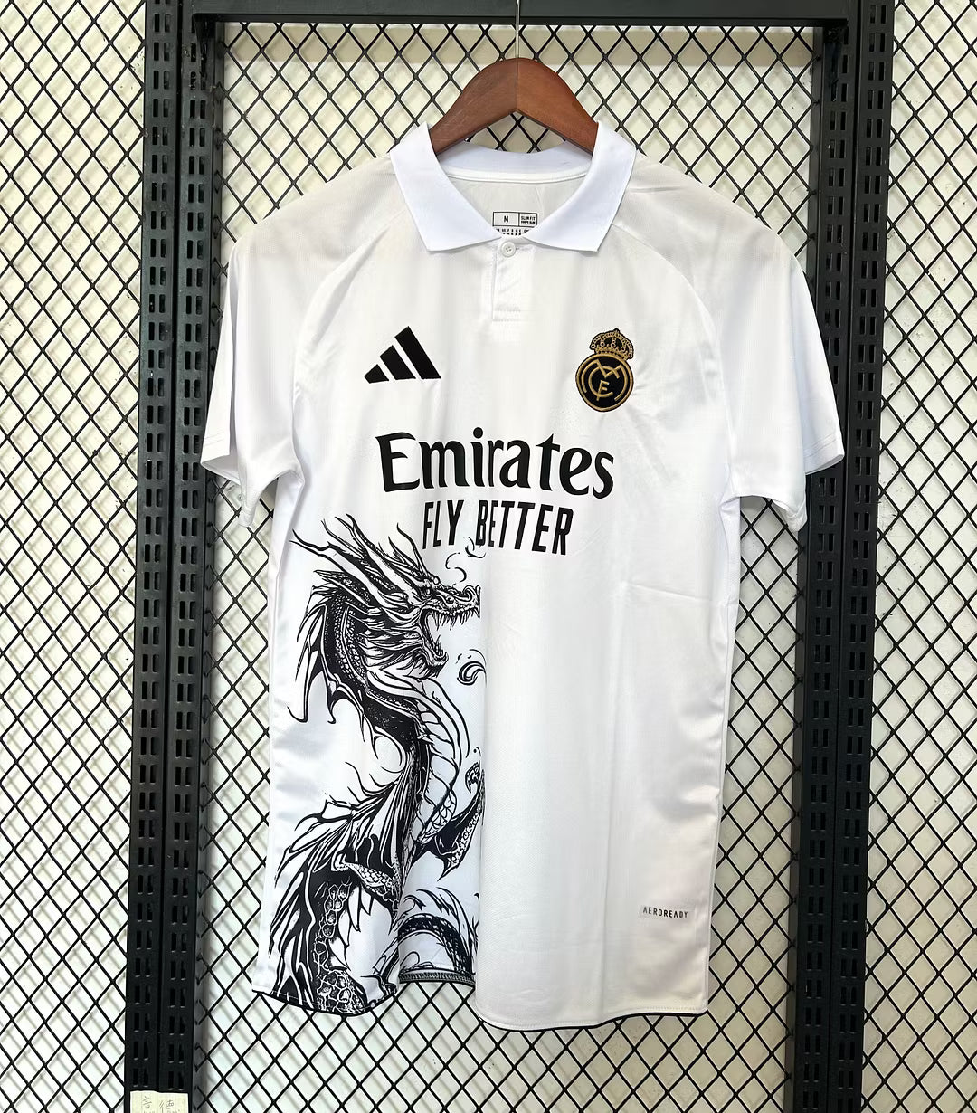 Real Madrid 2025 White Dragon Special Shirt
