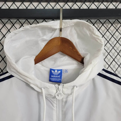 Real Madrid 2023 Windbreaker White Blue Soccer Jersey