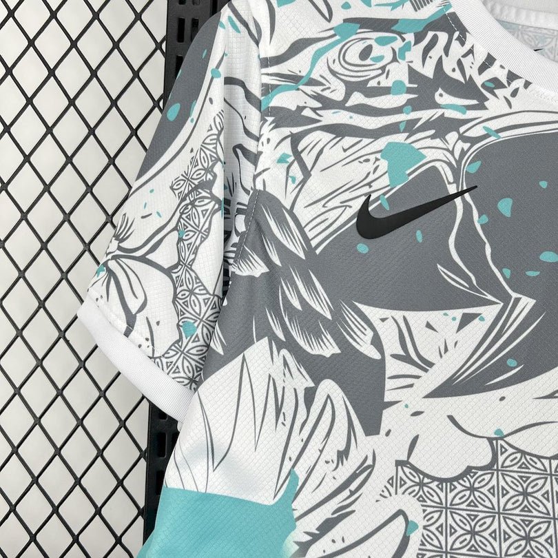 Brazil 2025 Special White Blue Parrot Shirt