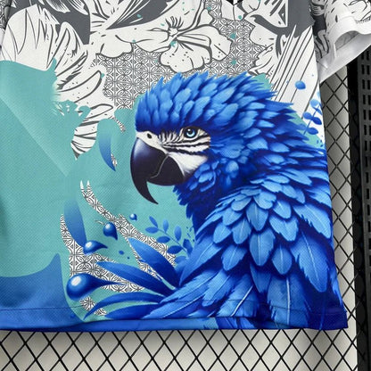 Brazil 2025 Special White Blue Parrot Shirt