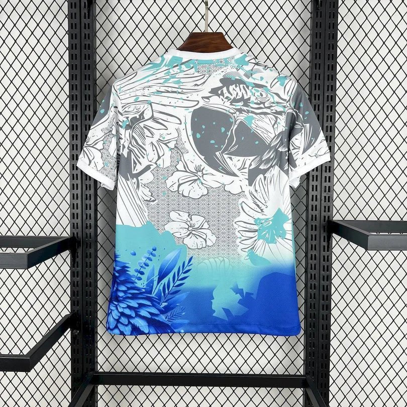 Brazil 2025 Special White Blue Parrot Shirt