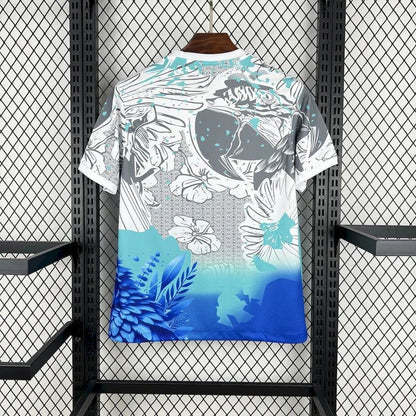 Brazil 2025 Special White Blue Parrot Shirt