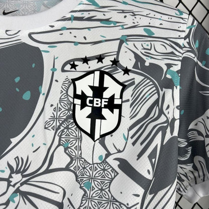 Brazil 2025 Special White Blue Parrot Shirt