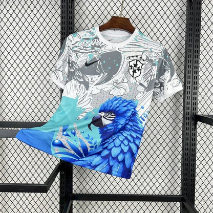 Brazil 2025 Special White Blue Parrot Shirt