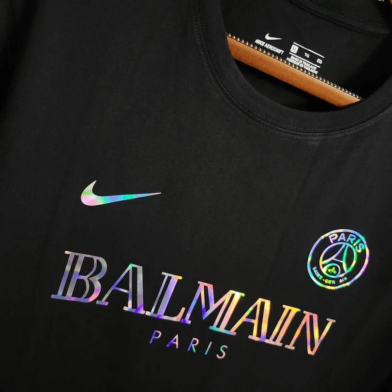 PSG Paris Saint-Germain 2023 Black Balmain Shirt