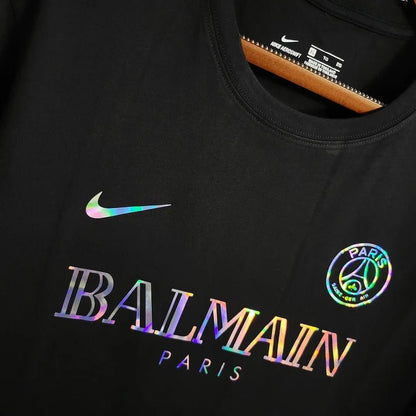 PSG Paris Saint-Germain 2023 Black Balmain Shirt