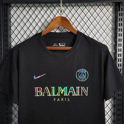PSG Paris Saint-Germain 2023 Black Balmain Shirt