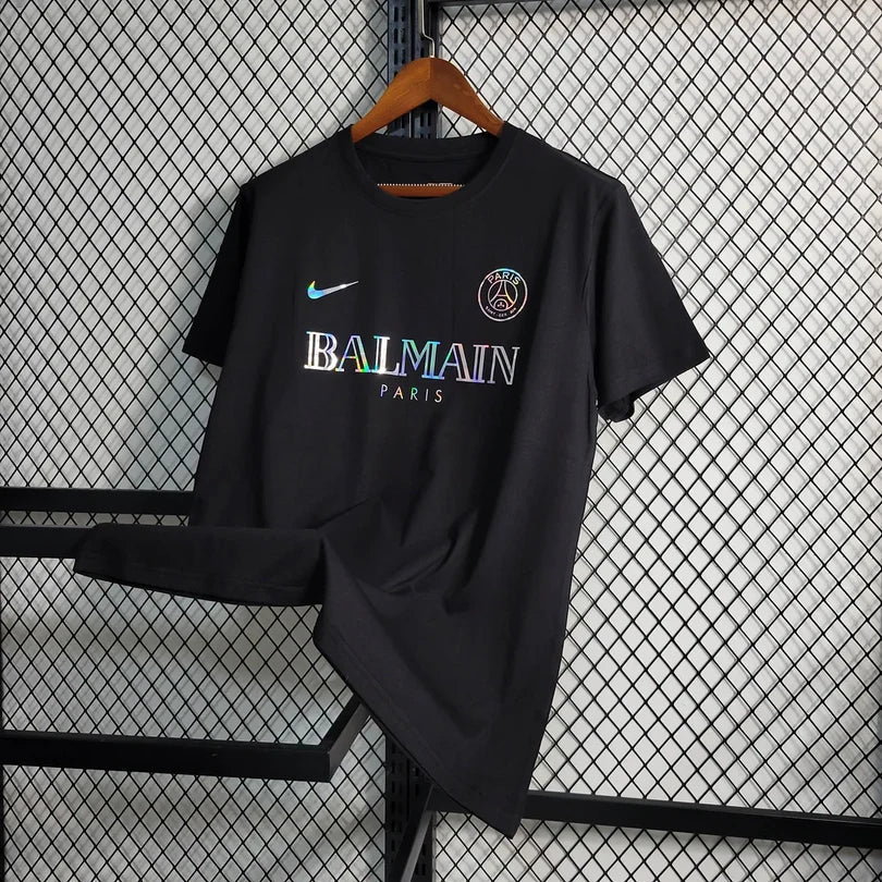 PSG Paris Saint-Germain 2023 Black Balmain Shirt