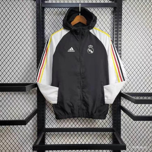 Real Madrid 2024 Black/White Windbreaker